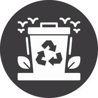 Recycling bin Glyph Circle Icon vector