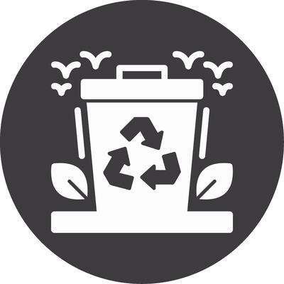 Recycling bin Glyph Circle Icon