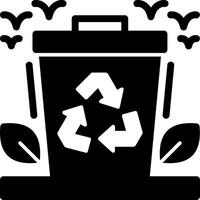 Recycling bin Glyph Icon vector