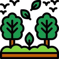 Forest Line Filled Icon vector
