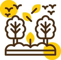 Forest Yellow Lieanr Circle Icon vector