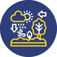 Ecosystem Dual Line Circle Icon vector