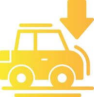 Car with down arrow Solid Multi Gradient Icon vector