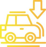 Car with down arrow Linear Gradient Icon vector