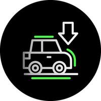 Car with down arrow Dual Gradient Circle Icon vector