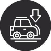 Car with down arrow Inverted Icon vector
