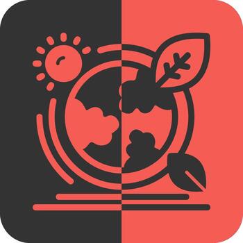 Ozone layer Red Inverse Icon vector