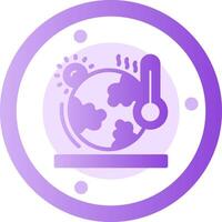 icono de gradiente de glifo de calentamiento global vector