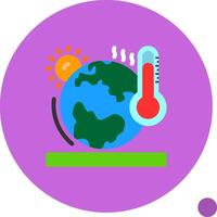 Global warming Flat Shadow Icon vector