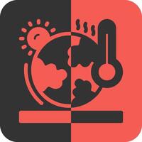 Global warming Red Inverse Icon vector