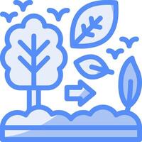 Eco conscious Line Filled Blue Icon vector