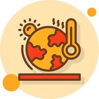 Global warming Filled Shadow Circle Icon vector