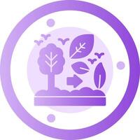 eco consciente glifo degradado icono vector