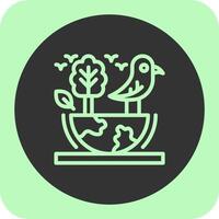 Biodiversity Linear Round Icon vector