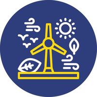Renewable energy Dual Line Circle Icon vector