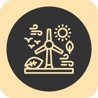 Renewable energy Linear Round Icon vector