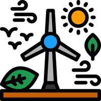 Renewable energy Line Filled Icon vector