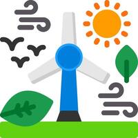 icono plano de energía renovable vector
