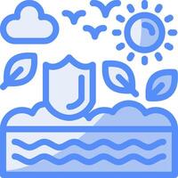 Ocean conservation Line Filled Blue Icon vector