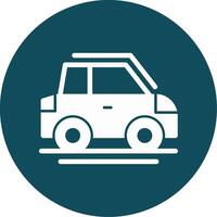 Car with no symbol Glyph Circle Icon vector