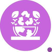 reciclar símbolo glifo sombra icono vector