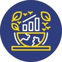 Green economy Dual Line Circle Icon vector