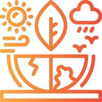 Climate change Linear Gradient Icon vector