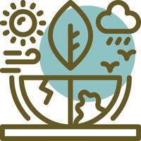 Climate change Linear Circle Icon vector