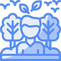 Conservationist Line Filled Blue Icon vector