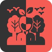 Conservationist Red Inverse Icon vector
