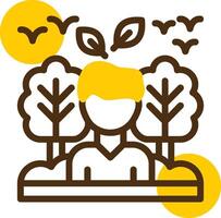 Conservationist Yellow Lieanr Circle Icon vector