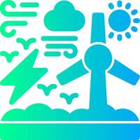 Wind energy Solid Multi Gradient Icon vector