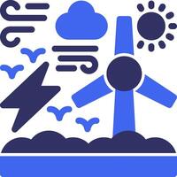 Wind energy Solid Two Color Icon vector