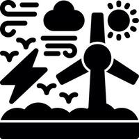 Wind energy Glyph Icon vector