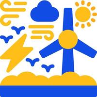 Wind energy Flat Two Color Icon vector