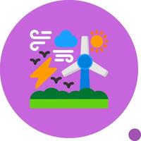 viento energía plano sombra icono vector