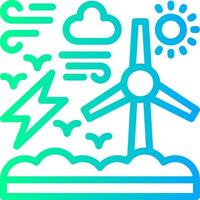 Wind energy Linear Gradient Icon vector