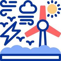 Wind energy Color Filled Icon vector