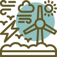 Wind energy Linear Circle Icon vector