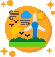 Wind energy Tailed Color Icon vector