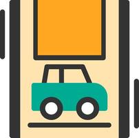 Car with blue parking Flat Icon vector