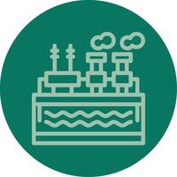 Geothermal energy Line Multi color Icon vector