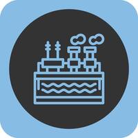 Geothermal energy Linear Round Icon vector