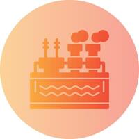 Geothermal energy Gradient Circle Icon vector