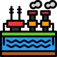 geotermia energía línea lleno icono vector