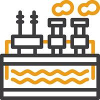 Geothermal energy Line Two Color Icon vector