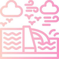 Hydropower Linear Gradient Icon vector