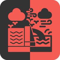 Hydropower Red Inverse Icon vector