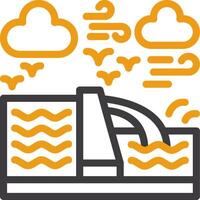 Hydropower Line Two Color Icon vector