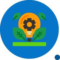 Green innovation Flat Shadow Icon vector